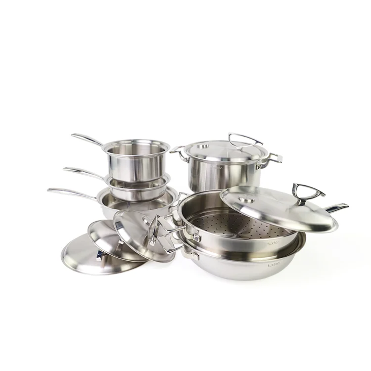 AxaLatest Design Stainless Steel Kitchen Utensils Pots And Pans Set Cooking Pot Set Non Stick Saucepan With SS Lid