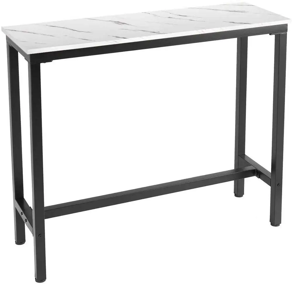 
Smooth MDF Top stainless steel Bar Table Pub Dining Height Table Black Bistro Table 