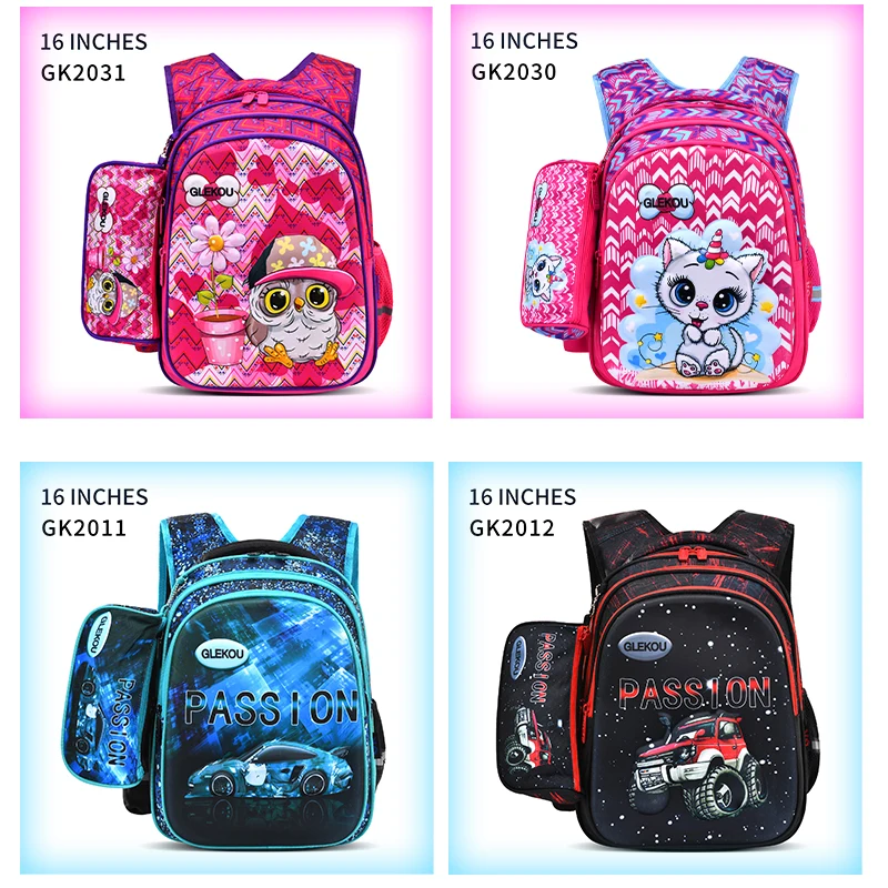 fashion special cartoon character design 3D EVA school bag with pencil case