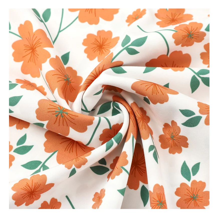 97%polyester 3%spandex 4 way spandex fabric plain woven custom floral print 100D 120gsm Poly spandex 4 way stretch fabric