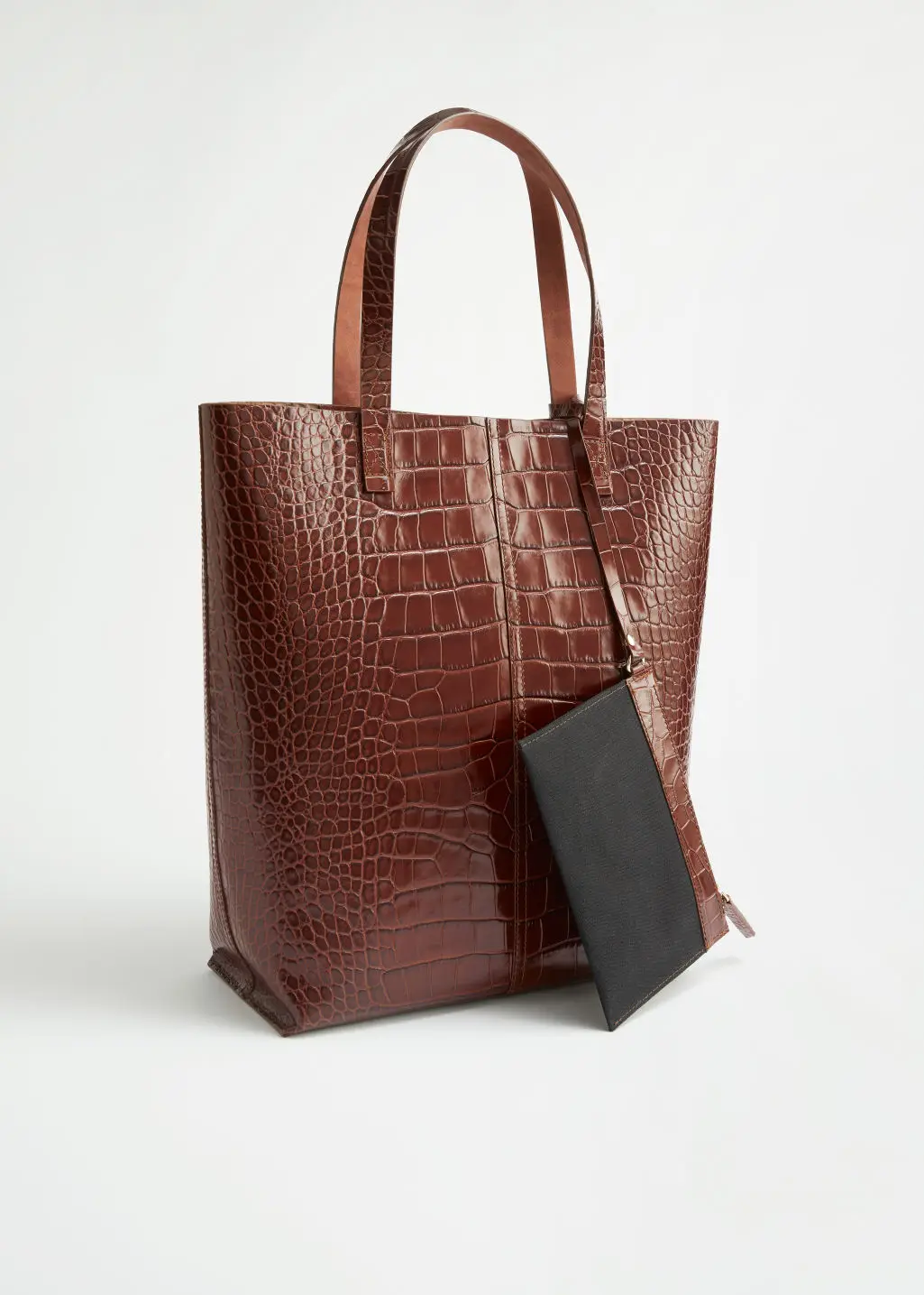 Customized Luxury Large Size Croc Leather Tote Bag Unisex Hand Bag with Pouch