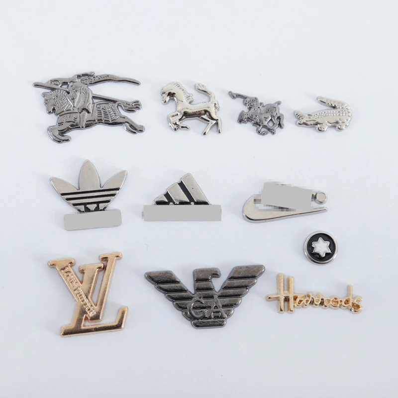 Custom Purse And Handbag Metal Name Label Engrave Concave Brand Bag Plates Metal Tags For Business Logo