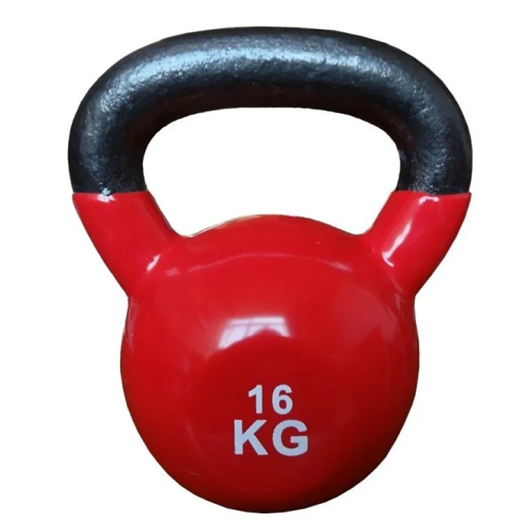 Custom logo factory price powder coated black cast iron kettlebell