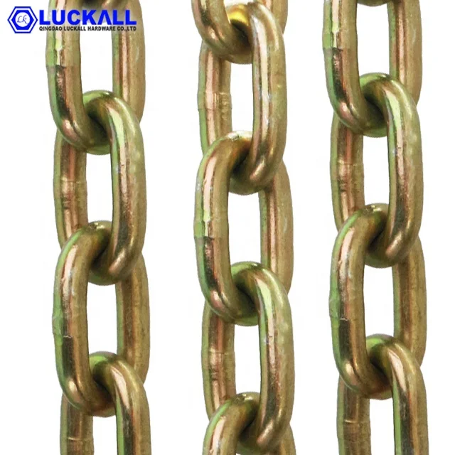 Yellow Zinc Chromated Transport Tie Down Link Chain 13mm
