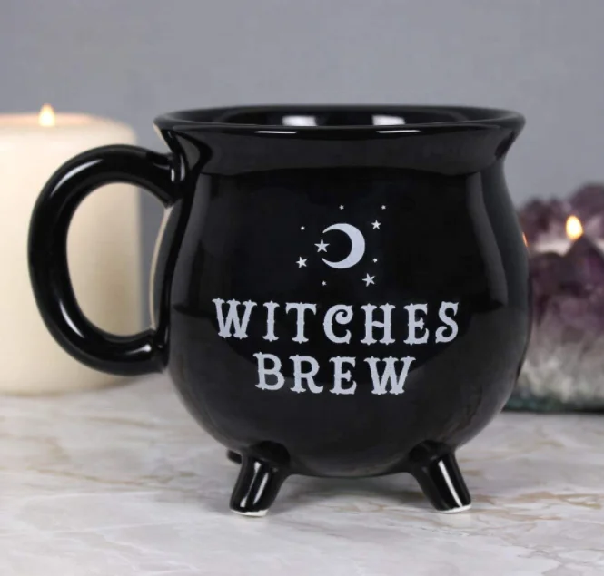Black Witches Brew Cauldron Mug for Halloween Giftwares