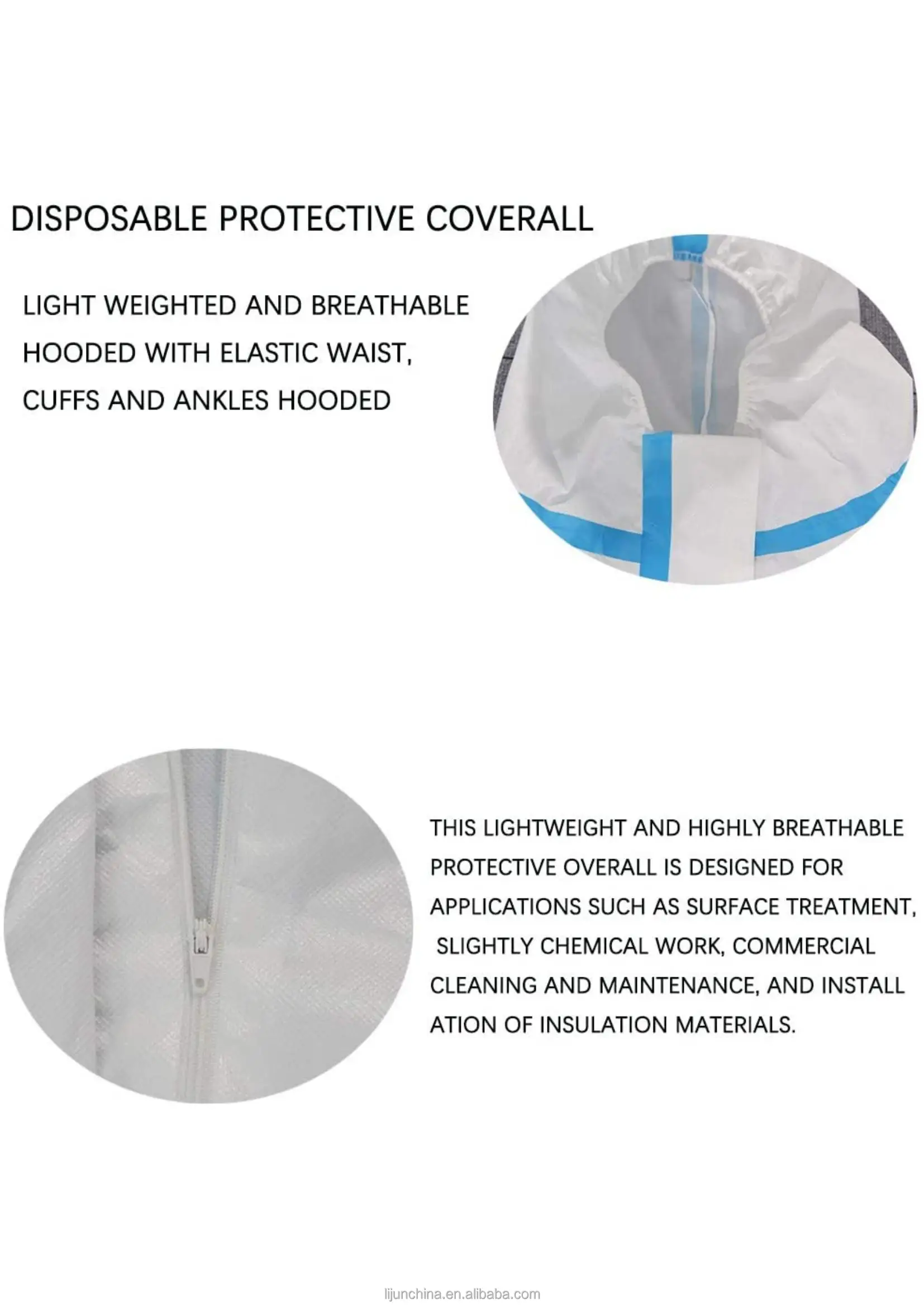 Custom Esd Cheap Grade Paint Spray SMS White Medical Ppes Safety Ppe Chemical Waterproof Protective Disposable Overall Coverall