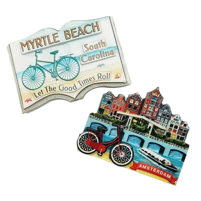 Personalized Customized Logo 3D Design Blank Sublimation Souvenir Resin Fridge Magnet