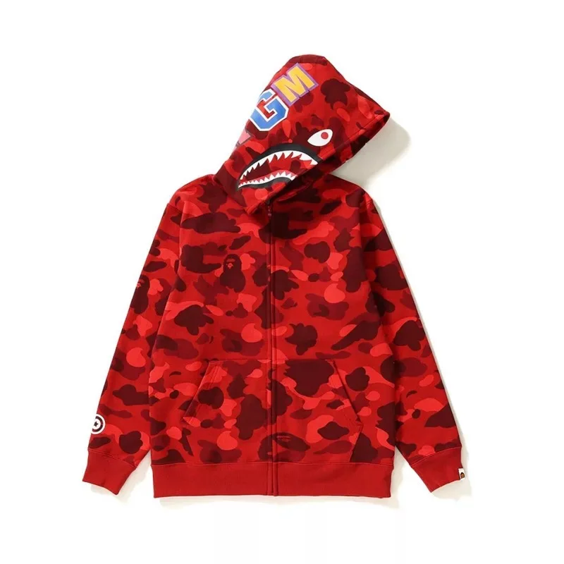 Hoodie shark customize for men women at wholesale | bape hoodie shark print full piece zipper up unisex hoodies