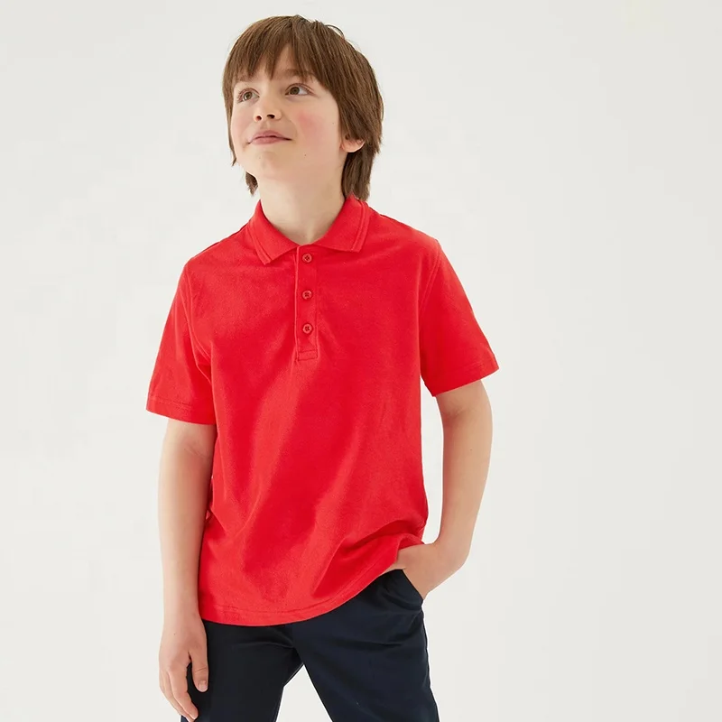 School Uniform Short Sleeve Polo T-Shirt Plain School Camisetas Polo Blank Solid Color Unisex Kids Classroom Polo T Shirt