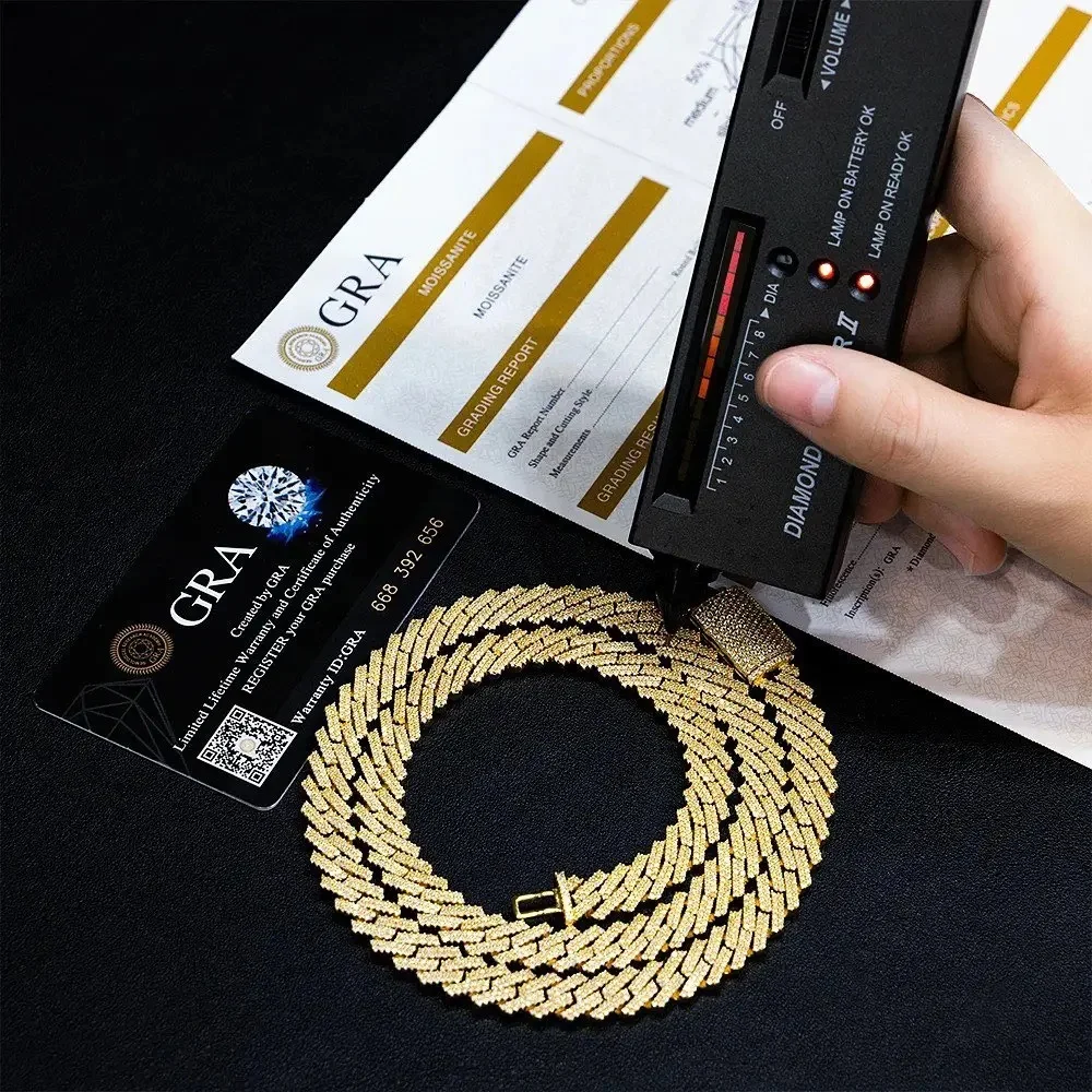 IGI GIA Certified Lab Grown Diamond Cuban Bracelet in Platinum Gold with 10K 14K Solid Gold Tennis Bracelet For Men Women