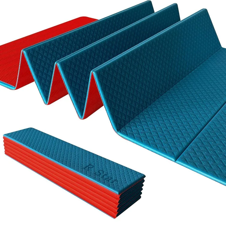 6mm Thick Lightweight and Easy to Store Anti-Slip Folding Exercise Yoga  Mat for Yoga Pilates Home Workouts and Floor Exercises