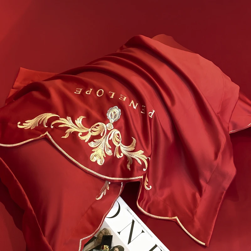 Wholesale Solid Embroidered Cotton Bedsheet Comforter Cover Bedding Set High-end Luxury European-style Pure Cotton Bed sheets