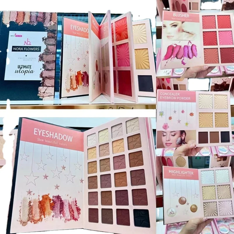 Custom high quality private label vegan multichrome glitter matte high pigment empty stick butterfly eyeshadow palette book