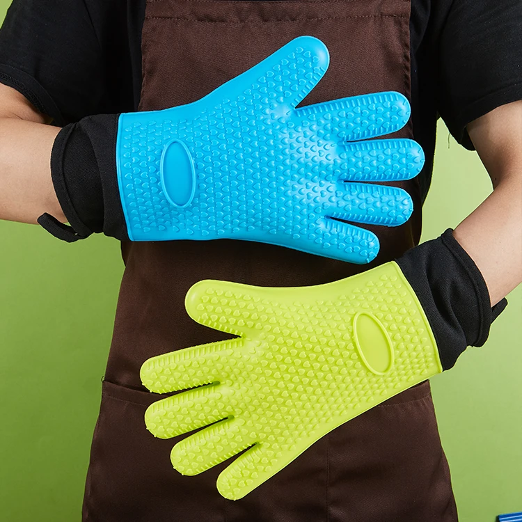 Heat Resistant Kitchen Perfection Silicone Smoker Microwave  Oven Gloves For Baking