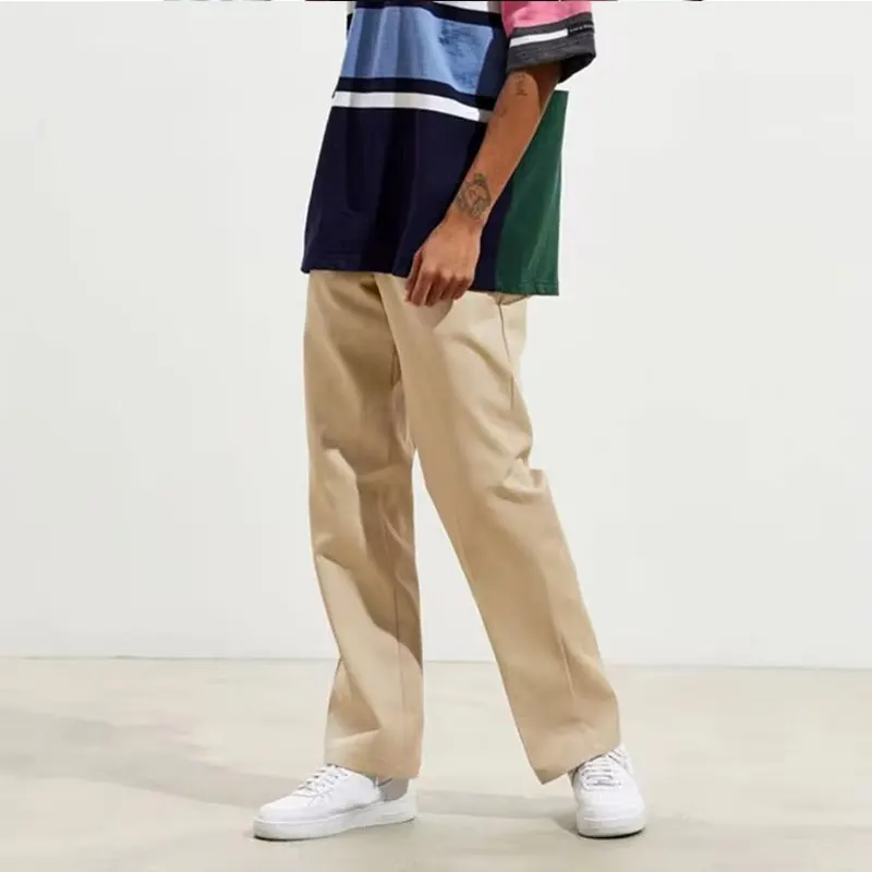 Wholesale Custom Formal Pants Men Khaki Chino Pants Solid Color Slim Straight Trousers
