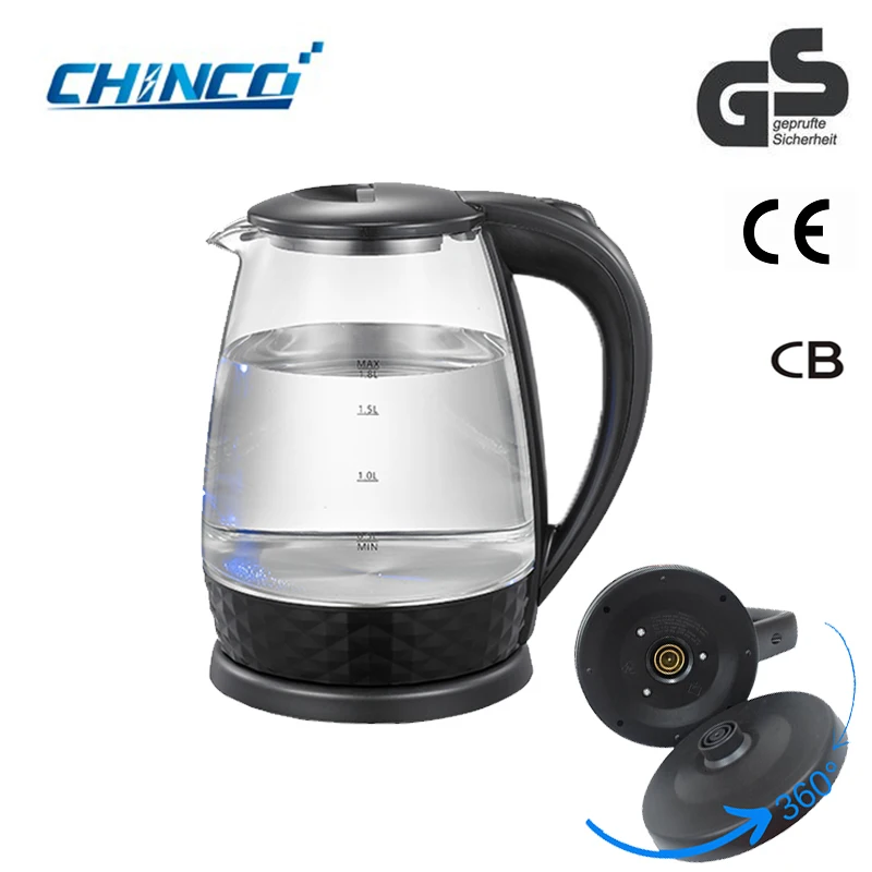 Factory 2022 new style 1.8L Glass water electric kettle water kettle plastic