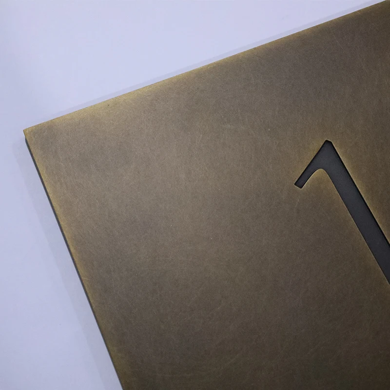 customized old finish etched flat cut plaque Aged Brass etched plate solid metal etched plate for advertising