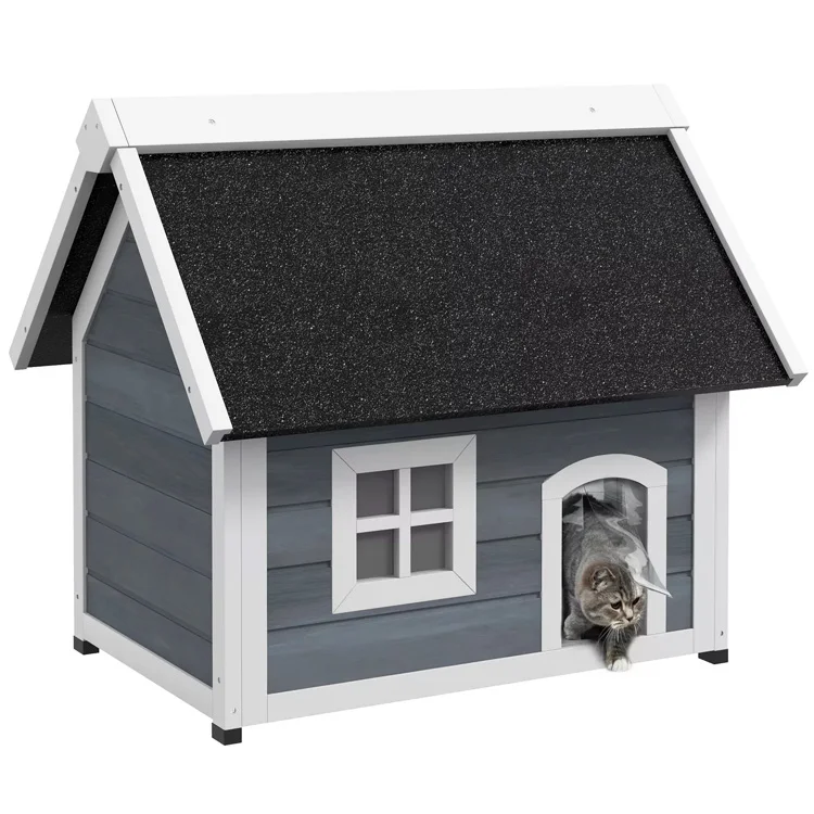 Outdoor Indoor Garden Courtyard Balcony Furniture Pet Cat House Condos Waterproof Kitten Shelter Puppy Kennel with Openable Roof