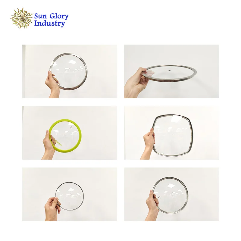 SunGlory Automatic glass lid production line aluminium pot making machine with edge grinding machine and toughening furnace