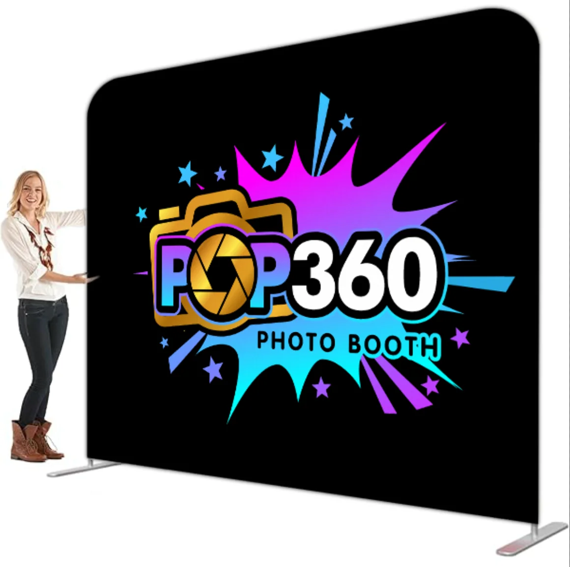 Custom Logo Print Tension Fabric Backdrop Stand Stretch Trade Show Event Photographi Back Drop Tension Fabric Display