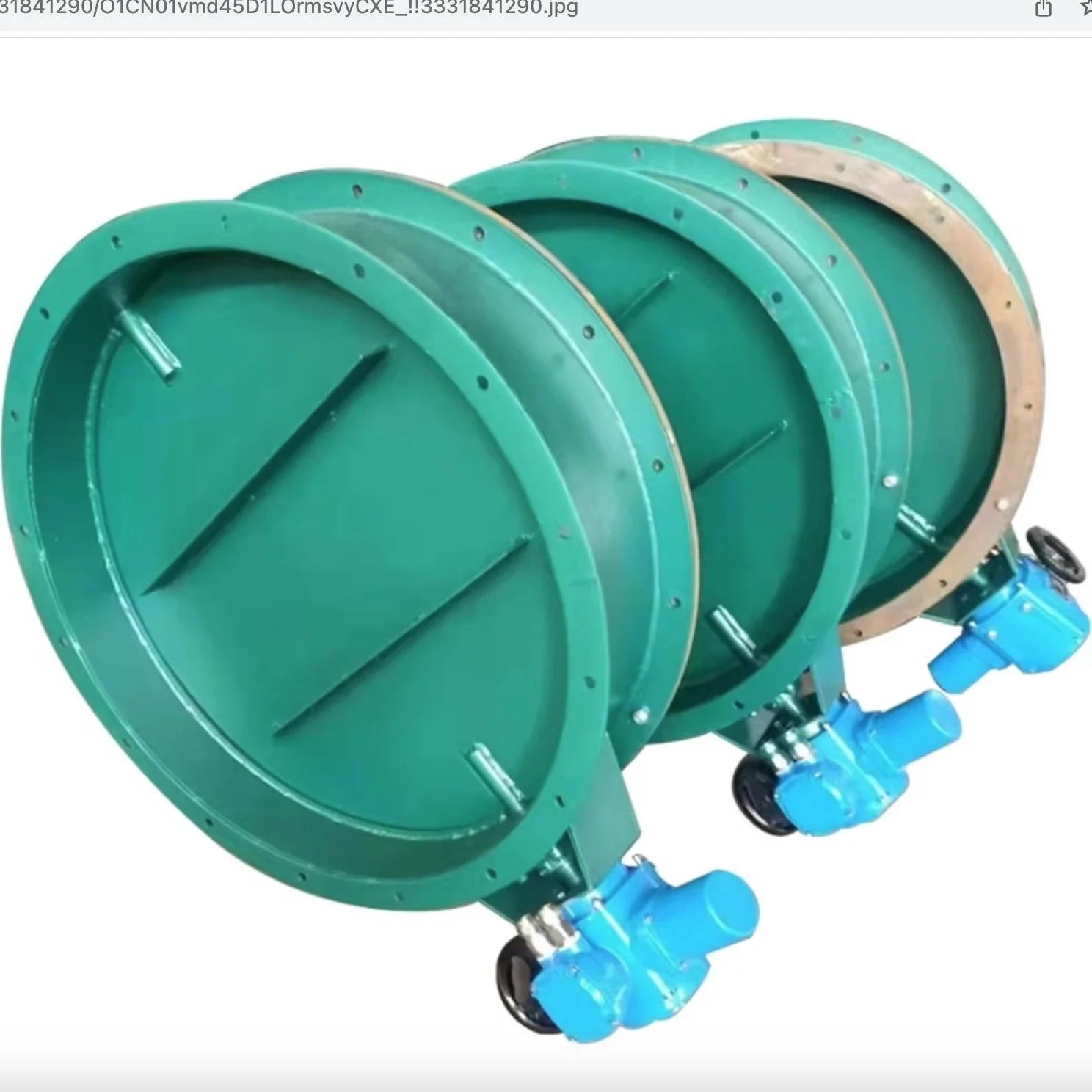 Large torque electric actuator with flange connection ventilation butterfly valve