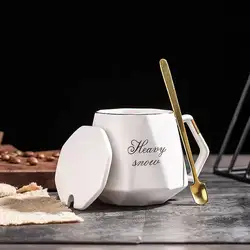 Nordic luxury diamond gold ceramic mug coffee cup tea water cup holiday event gift ceramic mug custom logo