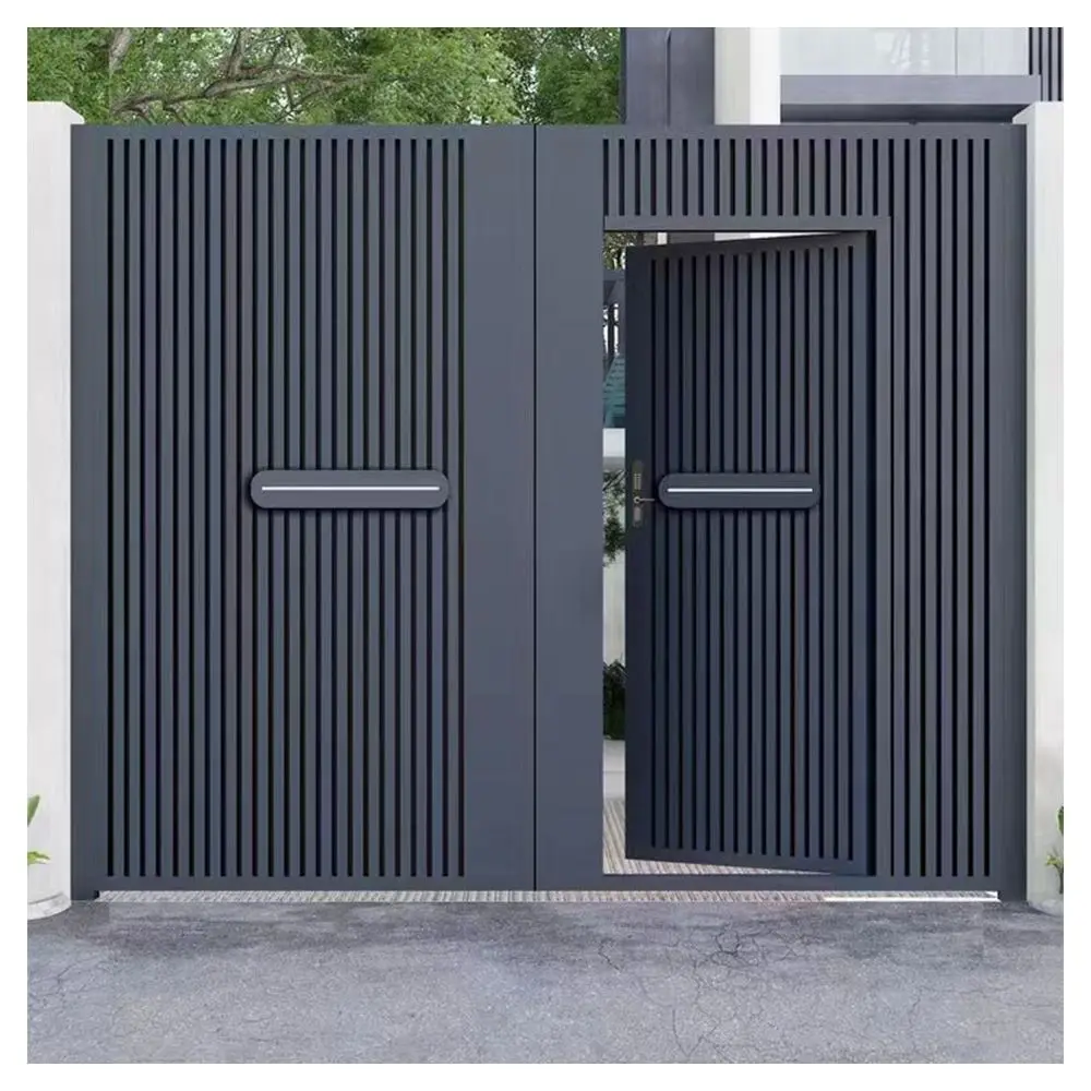 Prima Modern American Luxury Black House Exterior Security Stainless Steel Front Entry Doors With Smart Lock