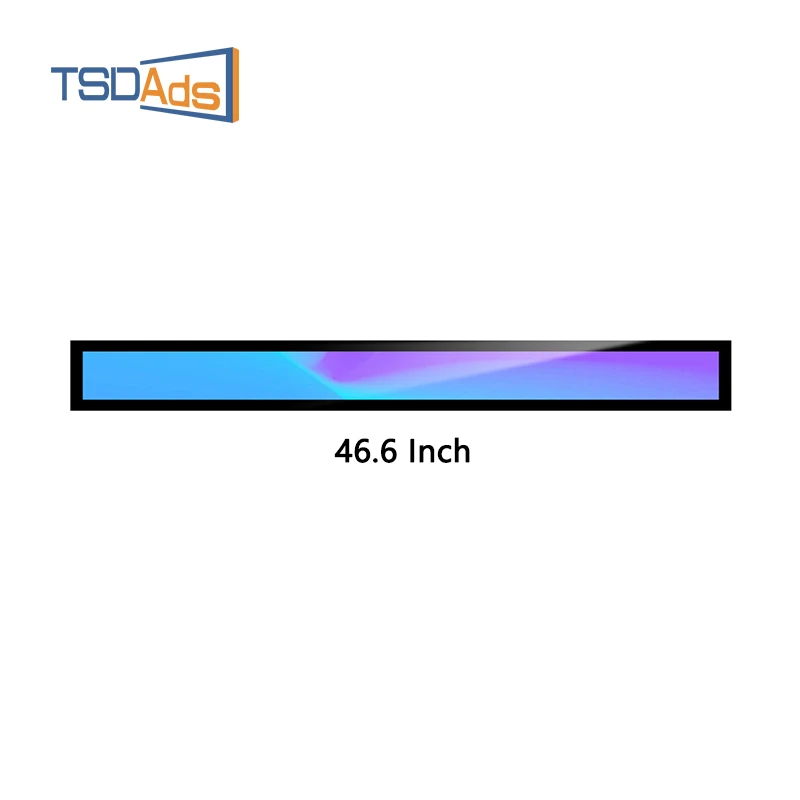 46.6 Inch Stretched Lcd Advertising Screen Android Media Player Bar Shelf Edge Screen Digital Signage Strectched Bar Lcd Display