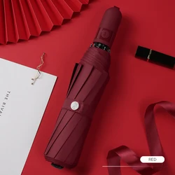 Full automatic umbrella men and women enlarged 10K sunscreen sun umbrella sunny and rainy umbrella folding wind resistant