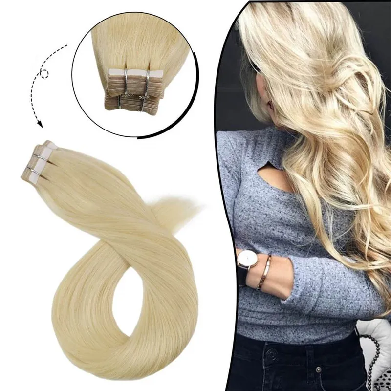 
Free Sample 12 To 28 Inch Double Drawn Tape Hair Extensions 