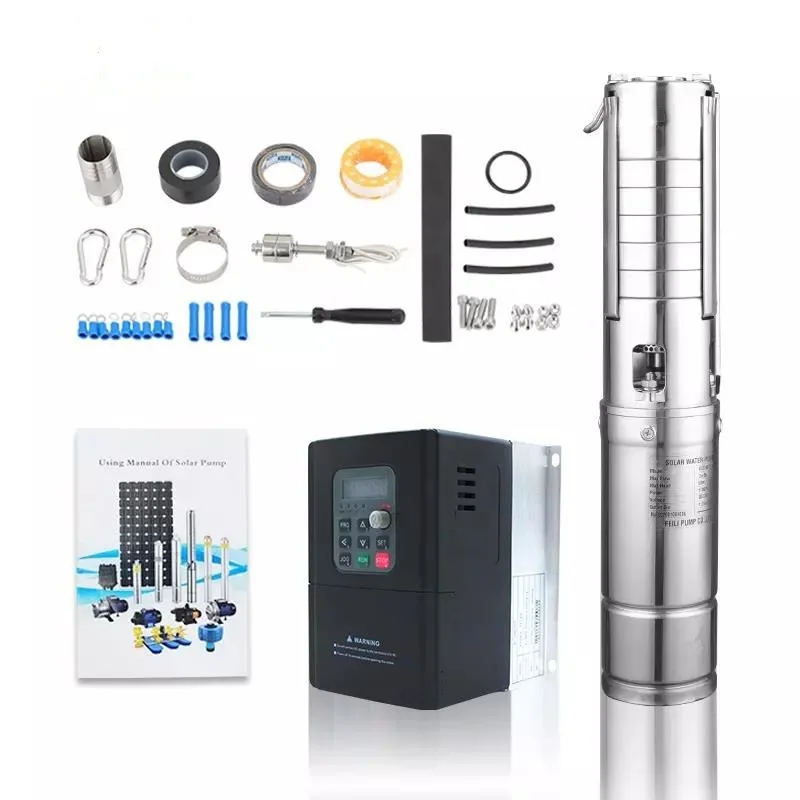 Solar Power Submersible Water Pump AC DC Commercial Brushless Submersible Solar Water Pump