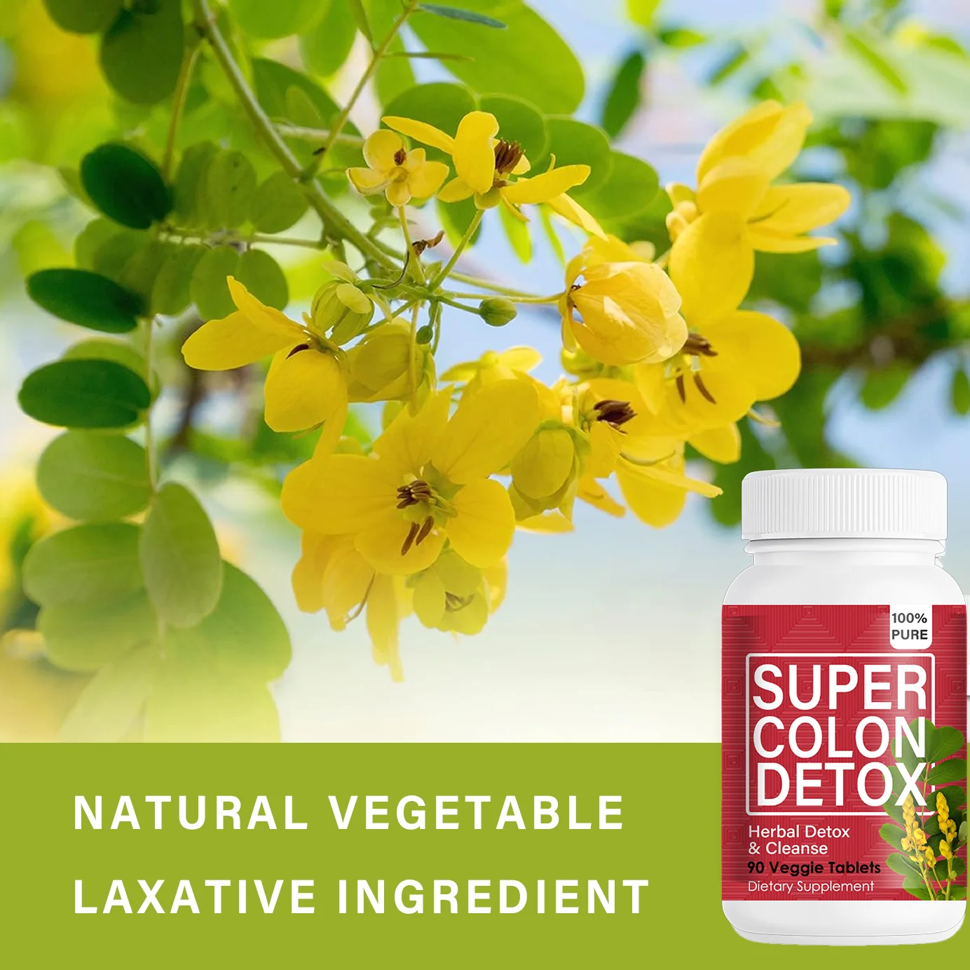 Natural Supplement Senna leaf extract Slimming diet pills super detox colon cleanse