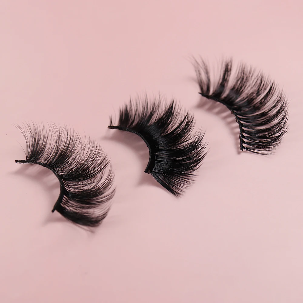 Customized Luxury Natural False Eyelashes 25Mm Thick Lashes Reusable