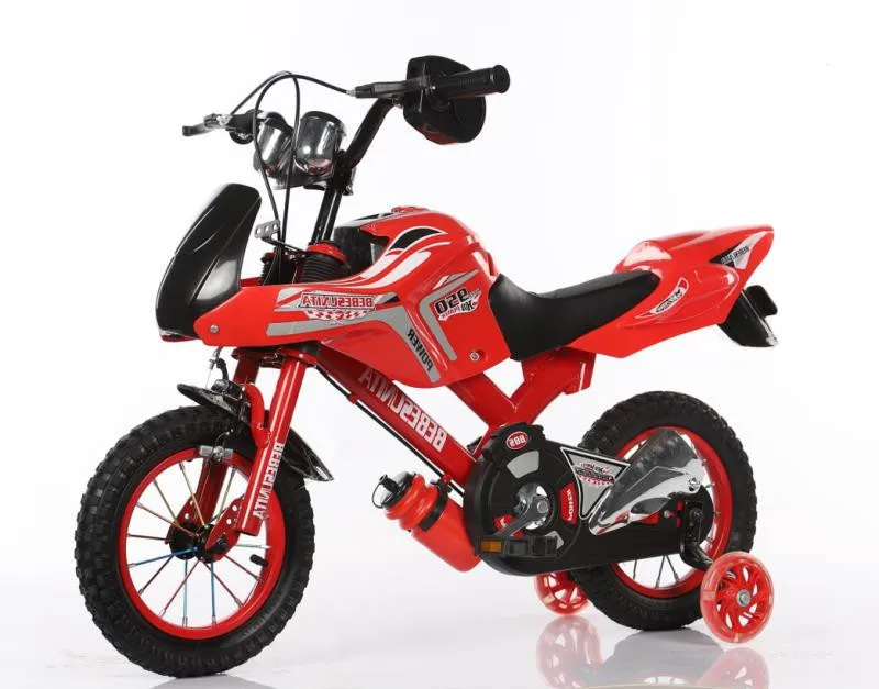 High Quality 12-Inch Blue and Red Kids Bicycle with Training Wheel Fashionable Cycling for Boys Steel Fork Pedal Type
