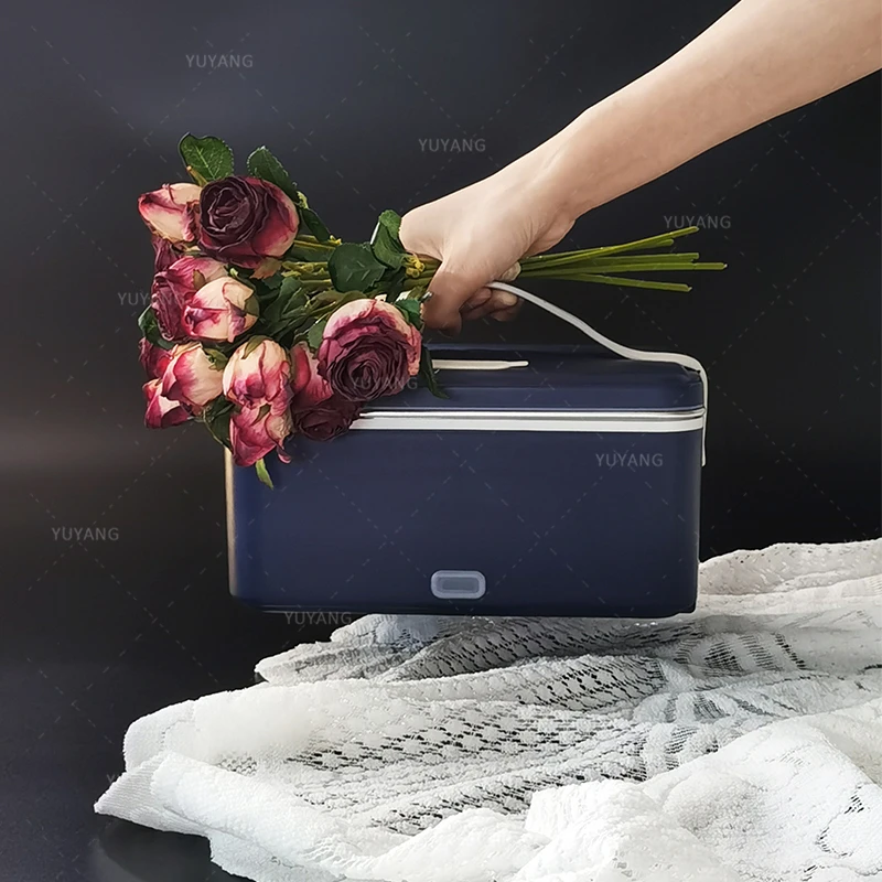 80W Hidden Cutlery Box Portable Food Warmer Lunch Box 110V 220V 12V 24V Car Electric Heated Lunch Box Food Heater For Adults