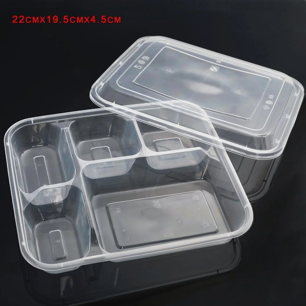 
Disposable 4compartment plastic take away bento lunch box food container 