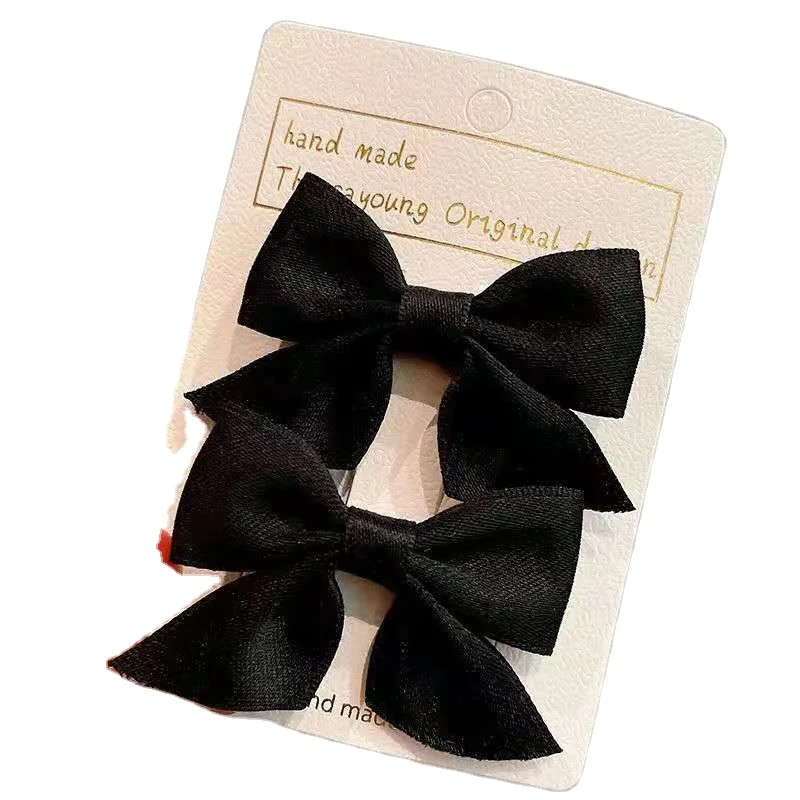 hair clip Hot sale  lovely 2 p c s/ set Korea style  butterfly bow Plain Color Bows Hairpin Baby hairpin cute tie hair clip