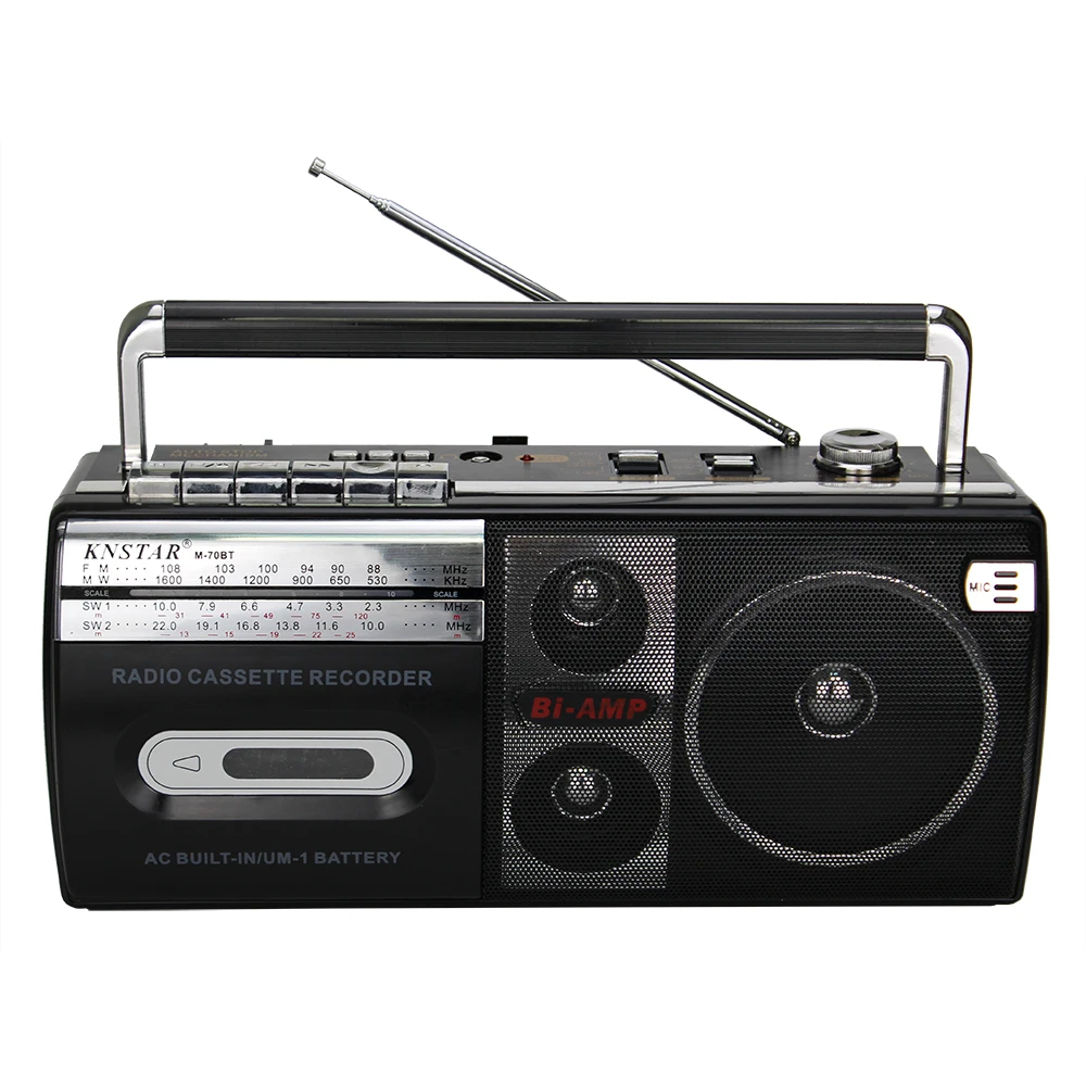 Hot selling desktop cassette recorder player M-70BT portable AC DC operated tape player with AM FM radio