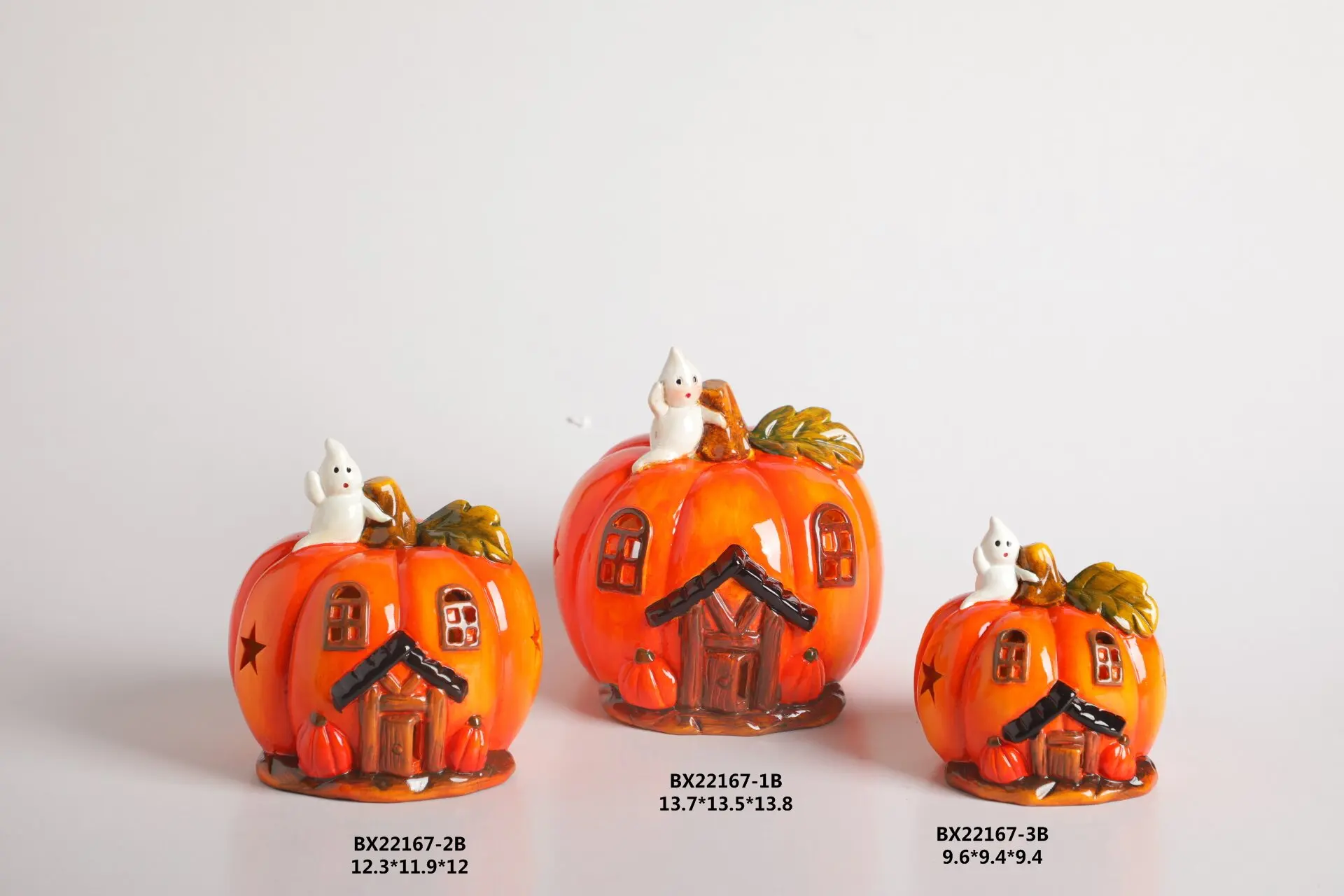 Mini LED halloween pumpkin Candle Jar Wizard Hat Glow-In-The-Dark Ceramic LED Party Decorations Wholesale Holiday Gifts Factory