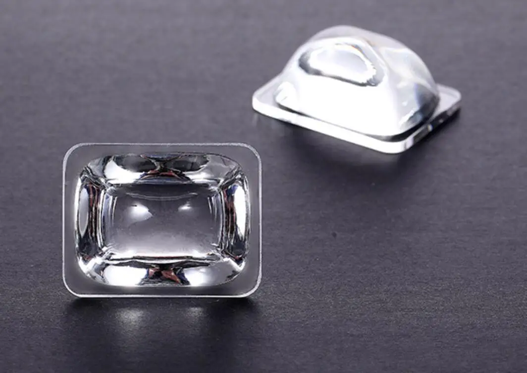 Rectangular lens 45mm wide 35mm factory direct supply LED car lamp lens high borosilicate optical convex glass