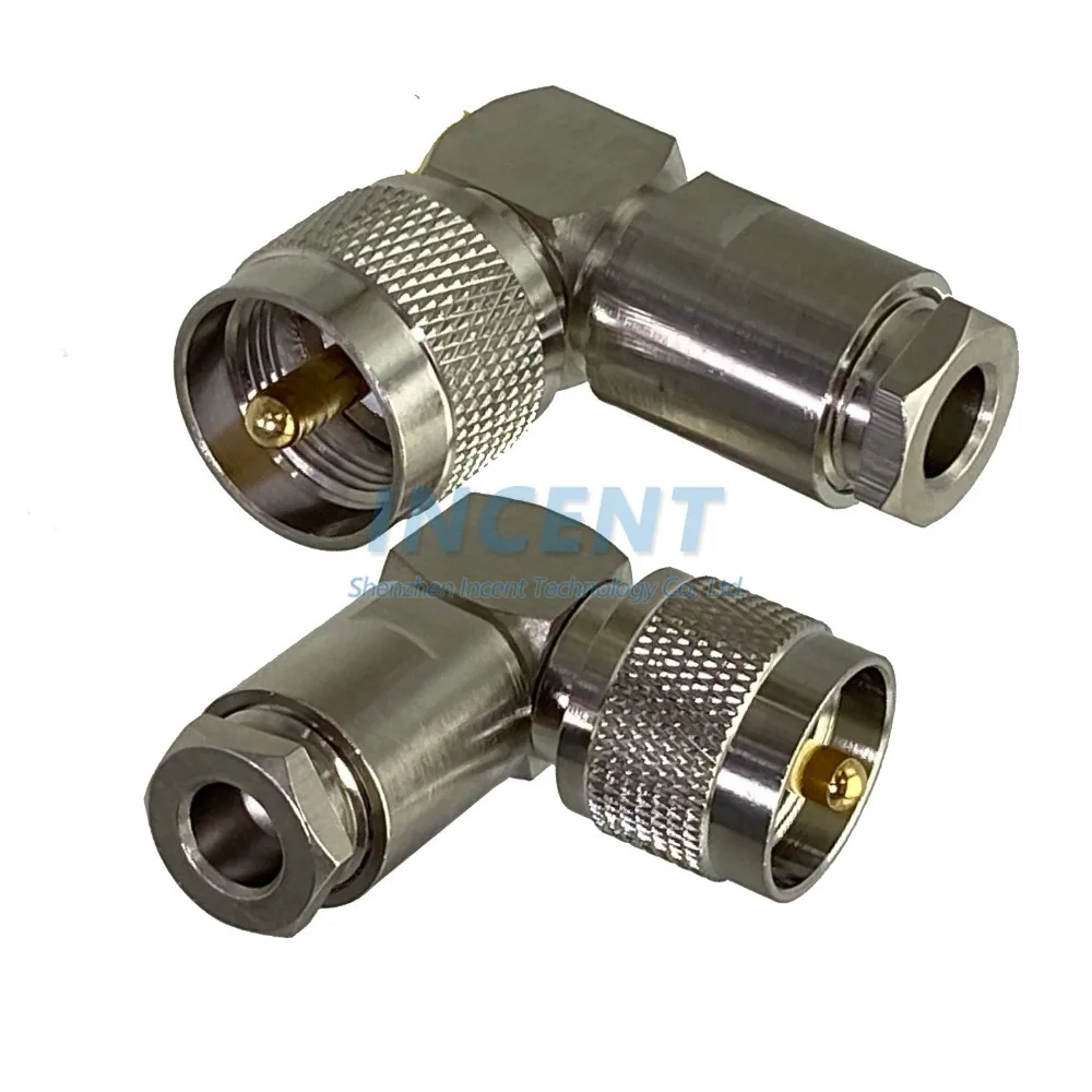 UHF PL259 Male Plug Connector Clamp RG5 RG6 5D-FB LMR300 Cable RF Coaxial Brass Right Angle Wire Terminals New