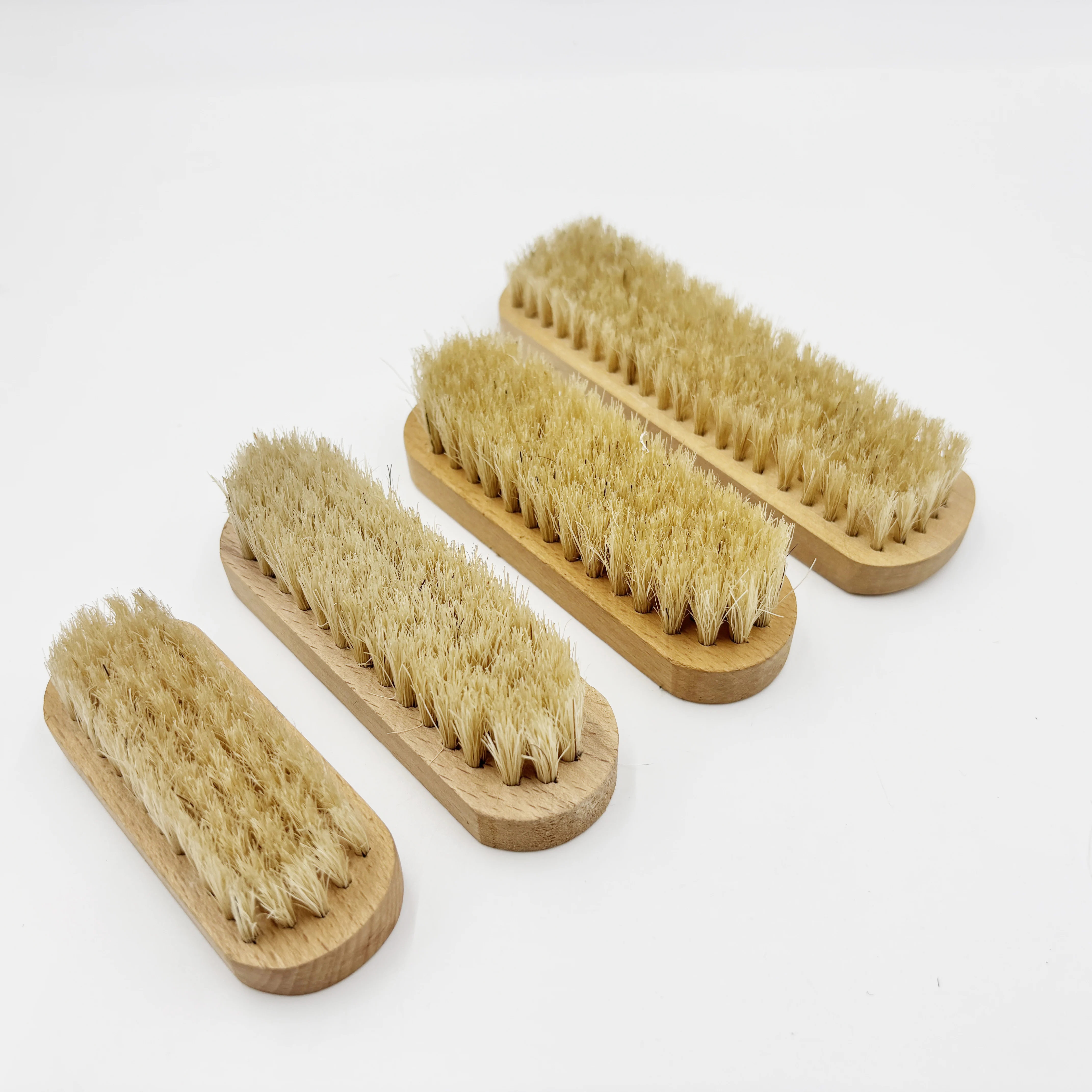 Factory Wholesale Custom Logo Multiple Sizes Pig Hair Beech Wooden Sneaker Shoe Cleaning Brush