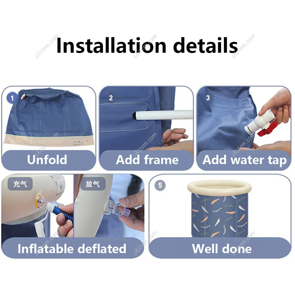 Large Ice Bath  Athletes -Portable Free Standing Cold Plunge Tub for Outdoor Cryotherapy