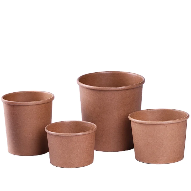 custom disposable bowls 32oz  different size Disposable soup bowl Kraft Paper Take Out  Packing  disposable paper Bowl