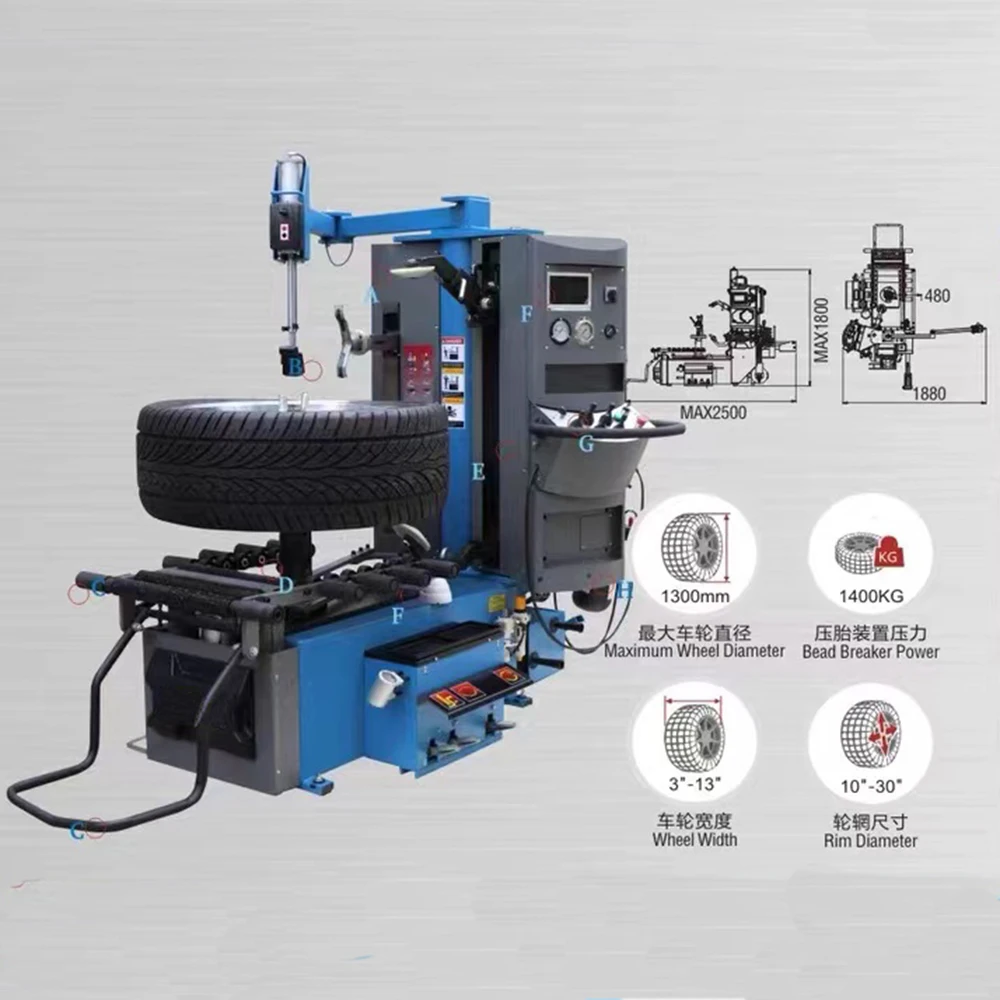 10-30 Inches Luxury Rims specific Fully automatic tire changer Non damaging rims Tyre changing machine with CE