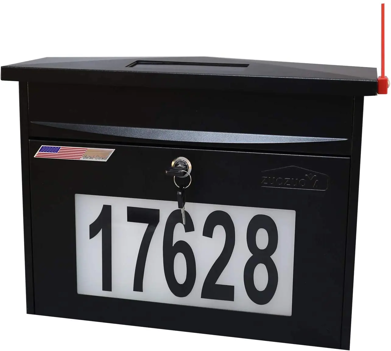 Black Wall Mount Locking Mailbox outdoor