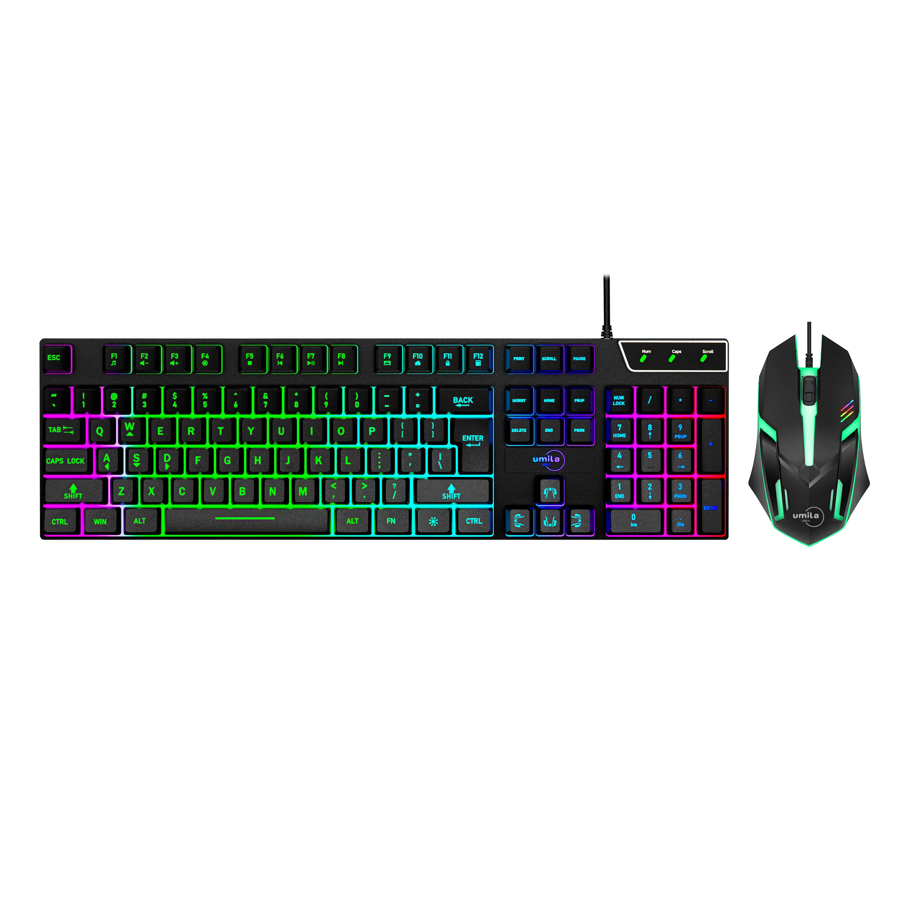 TF230 Full-Size customized Hebrew Spanish Russian language keyboard Illuminated USB wired cheapest gaming Keyboard and Mouse