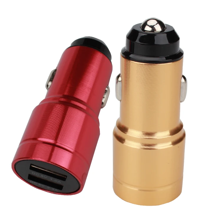 
Smart IC fast charging 2.4A 12v-24v USB Car Charger aluminum alloy casing for mobile phone ios android type-c and tablet 