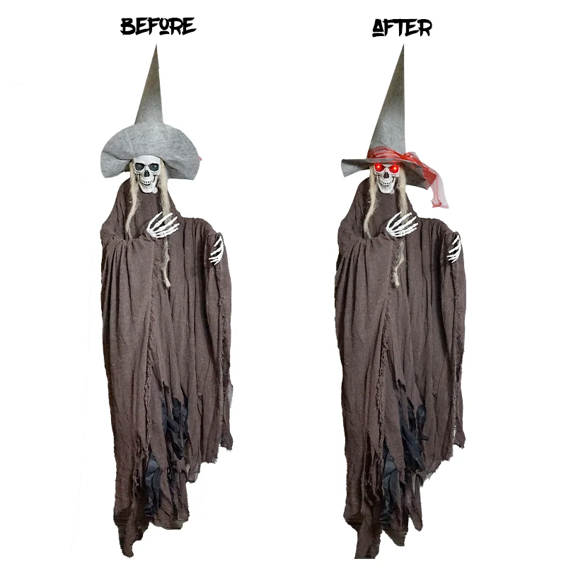 Whole Body Scary Skeleton Human Model Toy 153cm Figure Halloween Hanging Decor