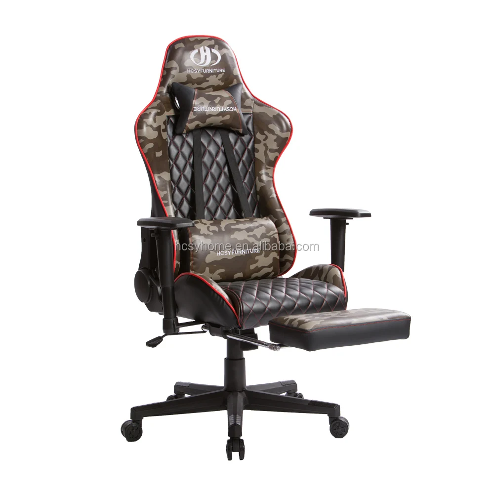 Черные/камуфляжные игровые стулья HCSY весом 200 кг, легкая сборка, регулируемая высота сиденья